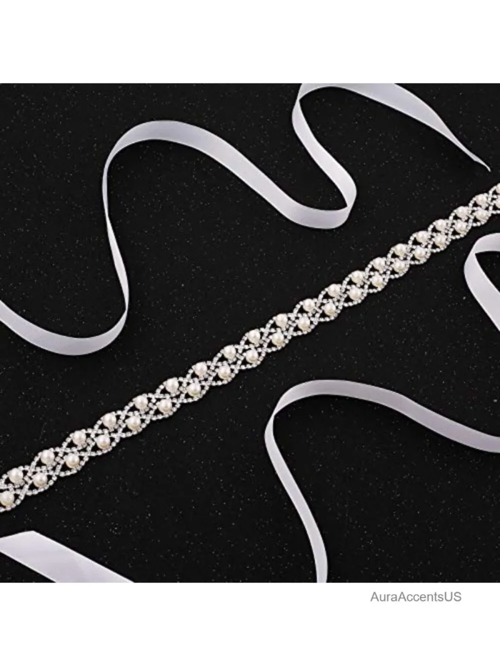Crystal Pearl Wedding Belt Rhinestone Bridal Dress Belt Handmade Sash